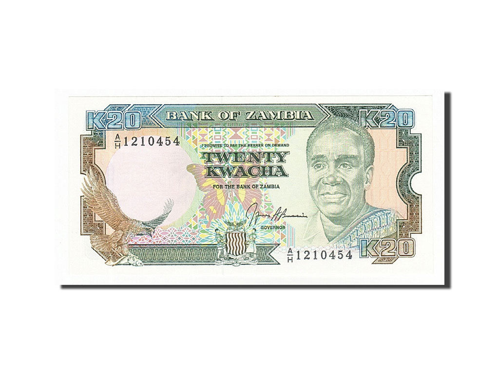 Banconote, Zambia, 20 Kwacha, 1989, FDS