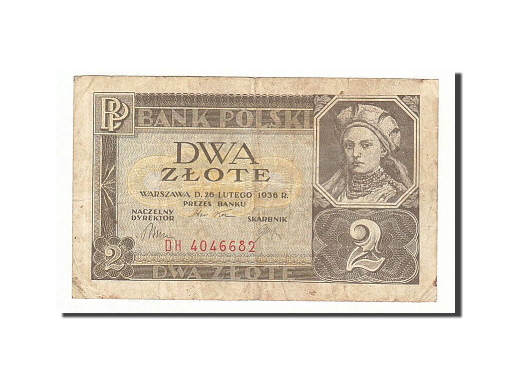 Poland, 2 Zlote, 1936, KM #76a, 1936-02-26, VF(20-25), DH4046682