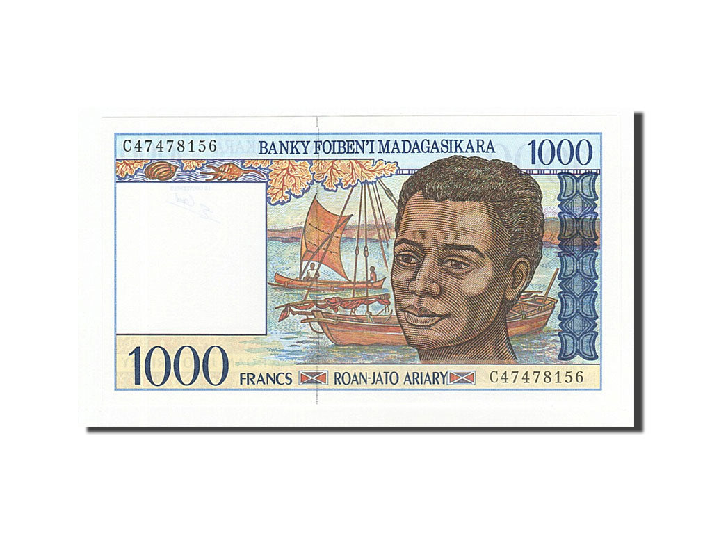 Banknote, Madagascar, 1000 Francs = 200 Ariary, 1994, UNC(65-70)