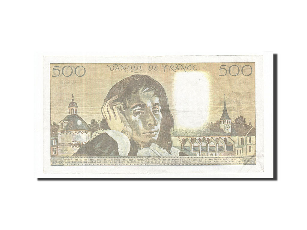 Banknote, France, 500 Francs, 500 F 1968-1993 ''Pascal'', 1989, 1989-03-02