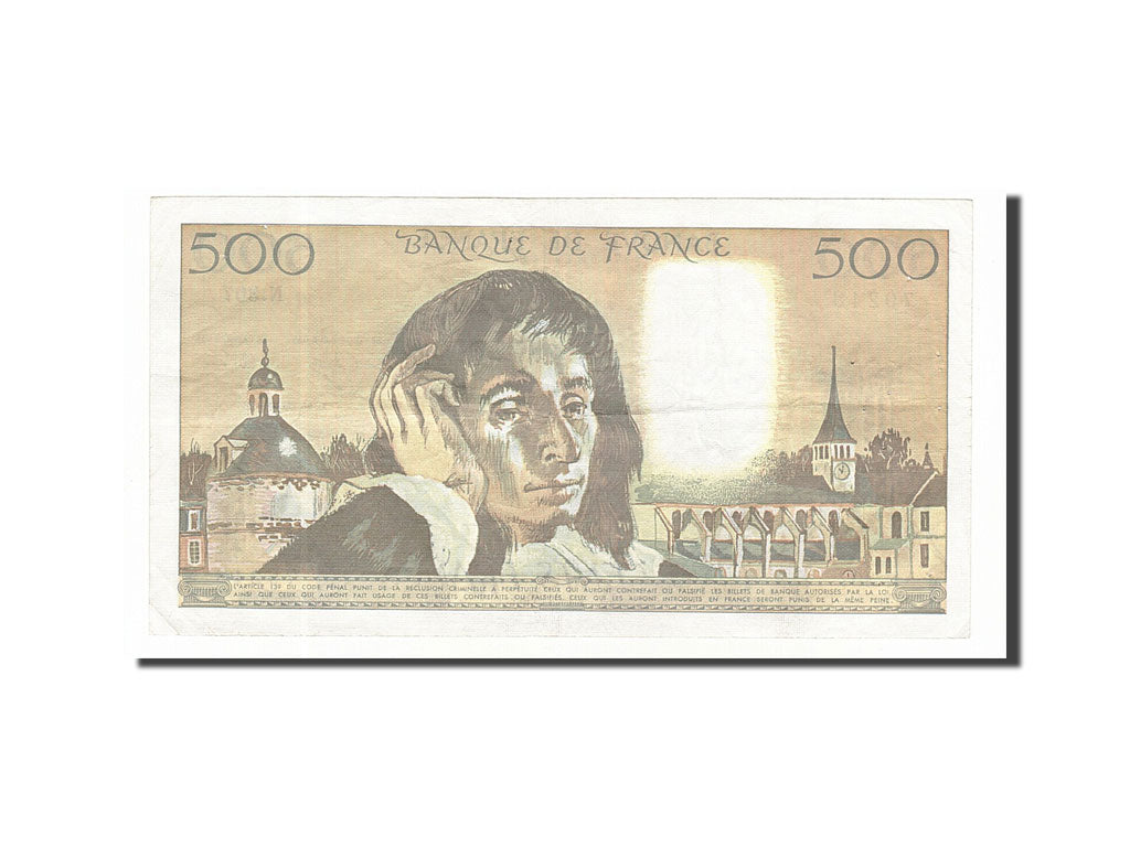 Banknote, France, 500 Francs, 500 F 1968-1993 ''Pascal'', 1990, 1990-02-01
