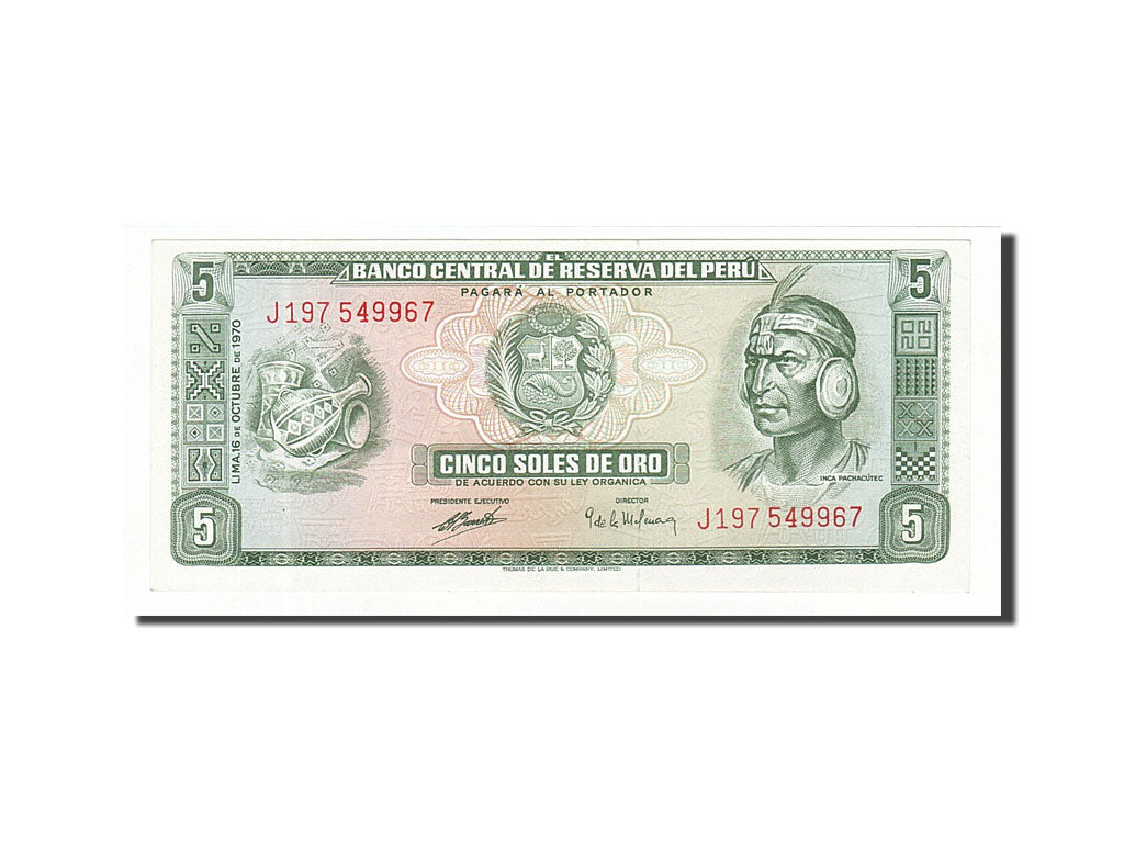 Peru, 5 Soles de Oro, 1970, KM #99b, 1970-10-16, UNC(65-70), J197 549967