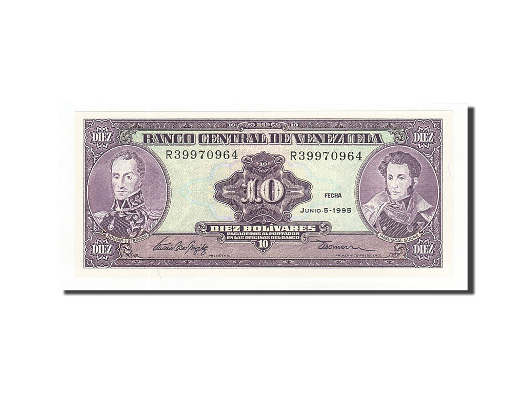 Banknote, Venezuela, 10 Bolívares, 1995, 1995-06-05, UNC(65-70)