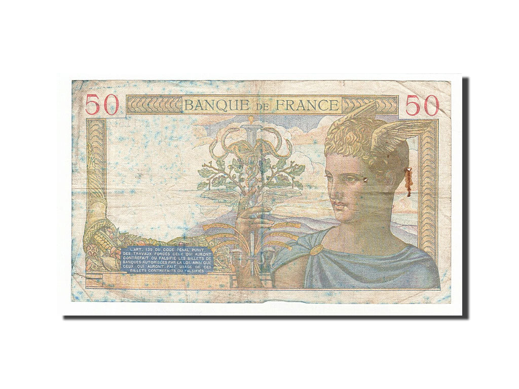Biljet, Frankrijk, 50 Francs, 50 F 1934-1940 ''Cérès'', 1939, 1939-11-09, TB