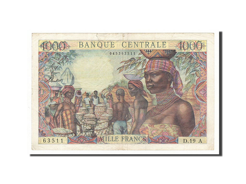 Banknote, EQUATORIAL AFRICAN STATES, 1000 Francs, 1963, EF(40-45)