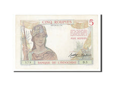 Banconote, India francese, 5 Roupies, 1937, SPL