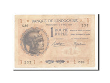 Banknote, French India, 1 Roupie, 1938, 1938-03-08, AU(50-53)