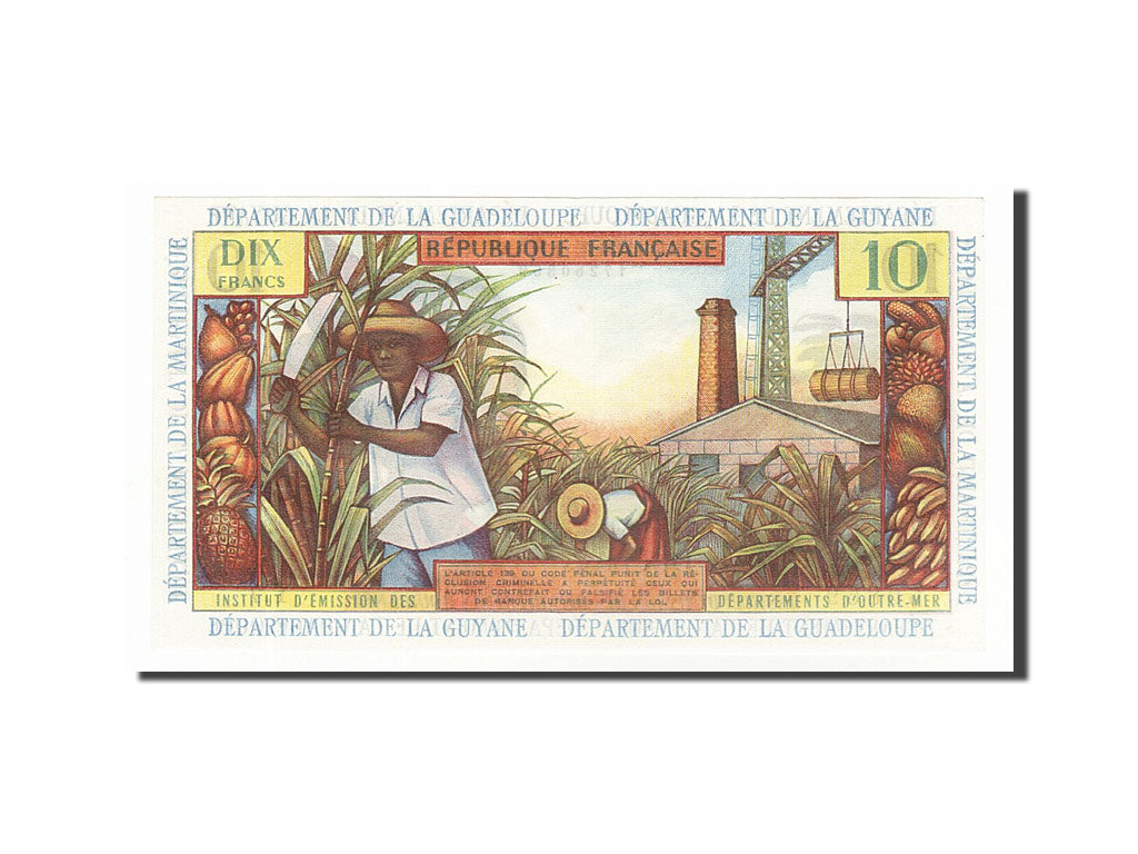 Banknote, French Antilles, 10 Francs, 1964, UNC(65-70)