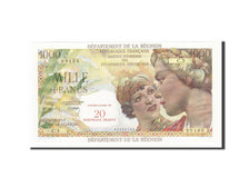 Reunion, 20 Nouveaux Francs on 1000 Francs, 1971, KM #55b, UNC(63), C.3