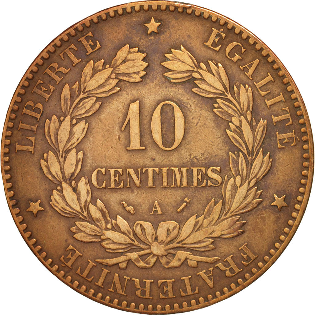 France, Cérès, 10 Centimes, 1896, Paris, EF(40-45), Bronze, KM:815.1,Gadoury265a