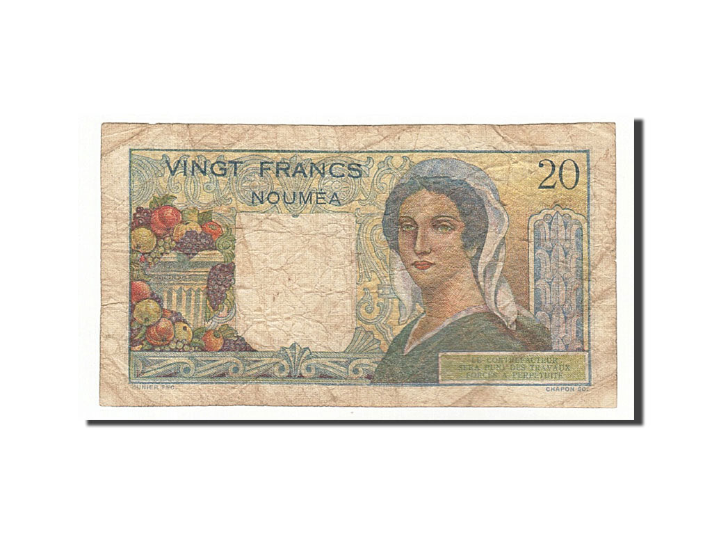 New Caledonia, 20 Francs, 1963, KM #50c, VF(20-25), M.174