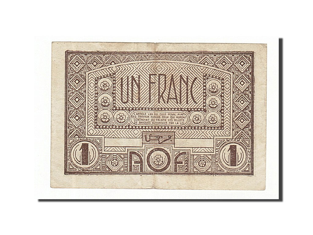 French West Africa, 1 Franc, 1944, KM #34b, AU(55-58)
