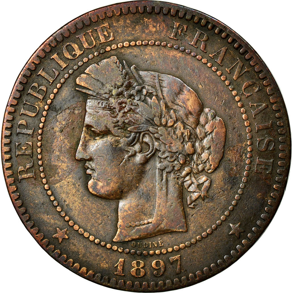 Monnaie, France, Cérès, 10 Centimes, 1897, Paris, TB+, Bronze, KM:815.1