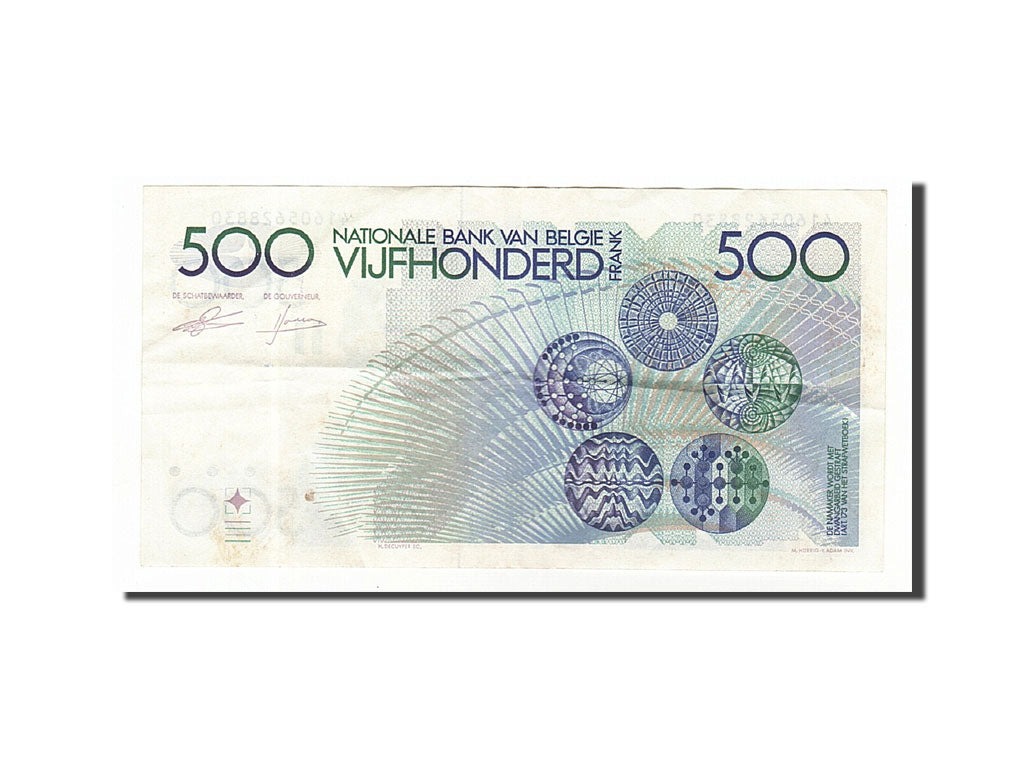 Banknot, Belgia, 500 Francs, 1982, EF(40-45)