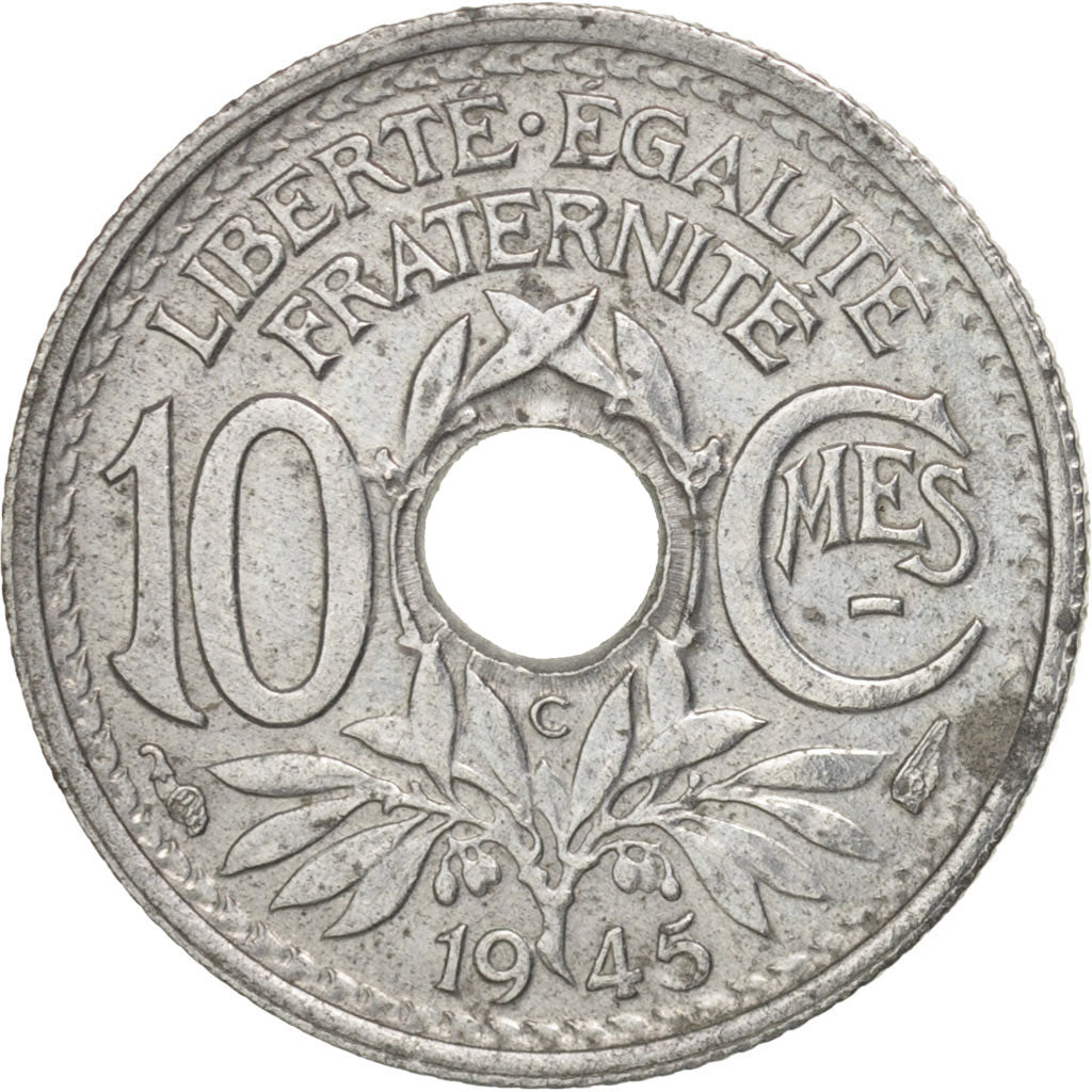 France, Lindauer, 10 Centimes, 1945, Castelsarrasin, AU(50-53), Zinc, KM:906