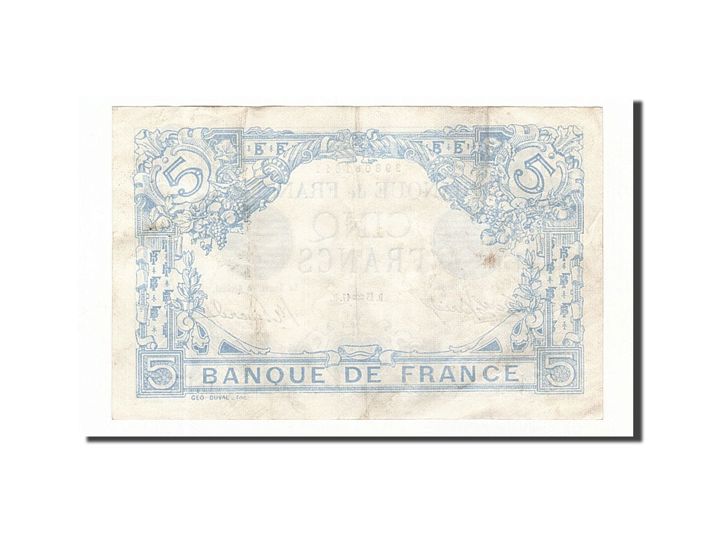 Billet, France, 5 Francs, 5 F 1912-1917 ''Bleu'', 1917, 1917-01-15, TTB+