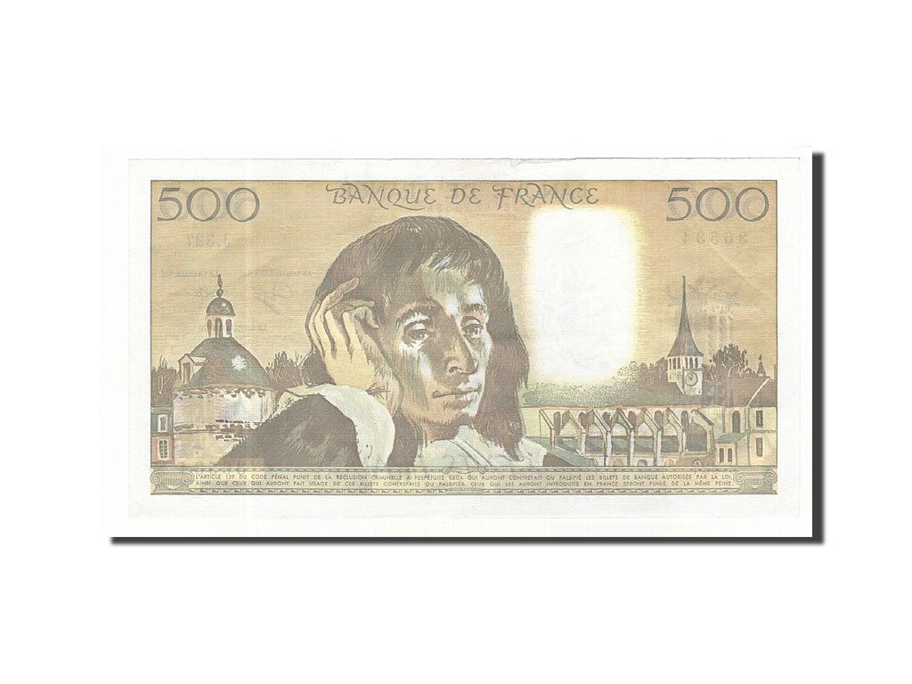 Banknote, France, 500 Francs, 500 F 1968-1993 ''Pascal'', 1990, 1990-09-06