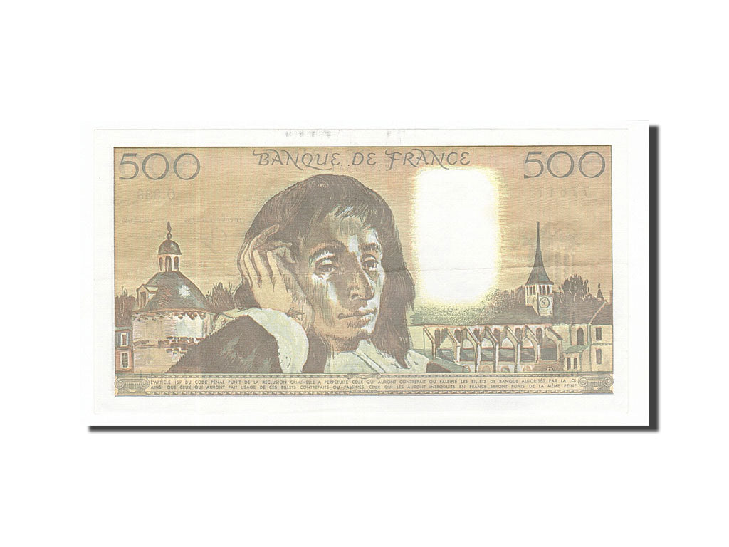 Banknote, France, 500 Francs, 500 F 1968-1993 ''Pascal'', 1991, 1991-01-03