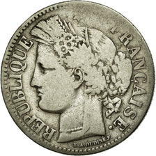 Moneda, Francia, Cérès, 2 Francs, 1871, Bordeaux, BC, Plata, KM:816.2