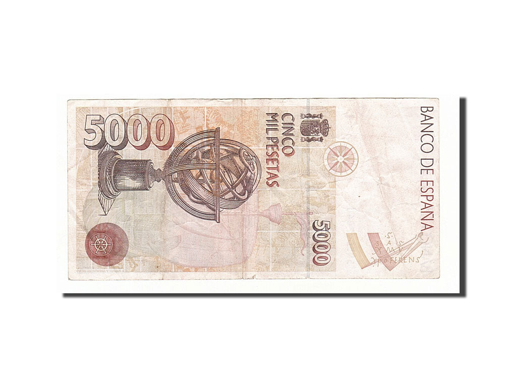 Spain, 5000 Pesetas, 1992, KM #165, 1992-10-12, VF(30-35), 5N5042040