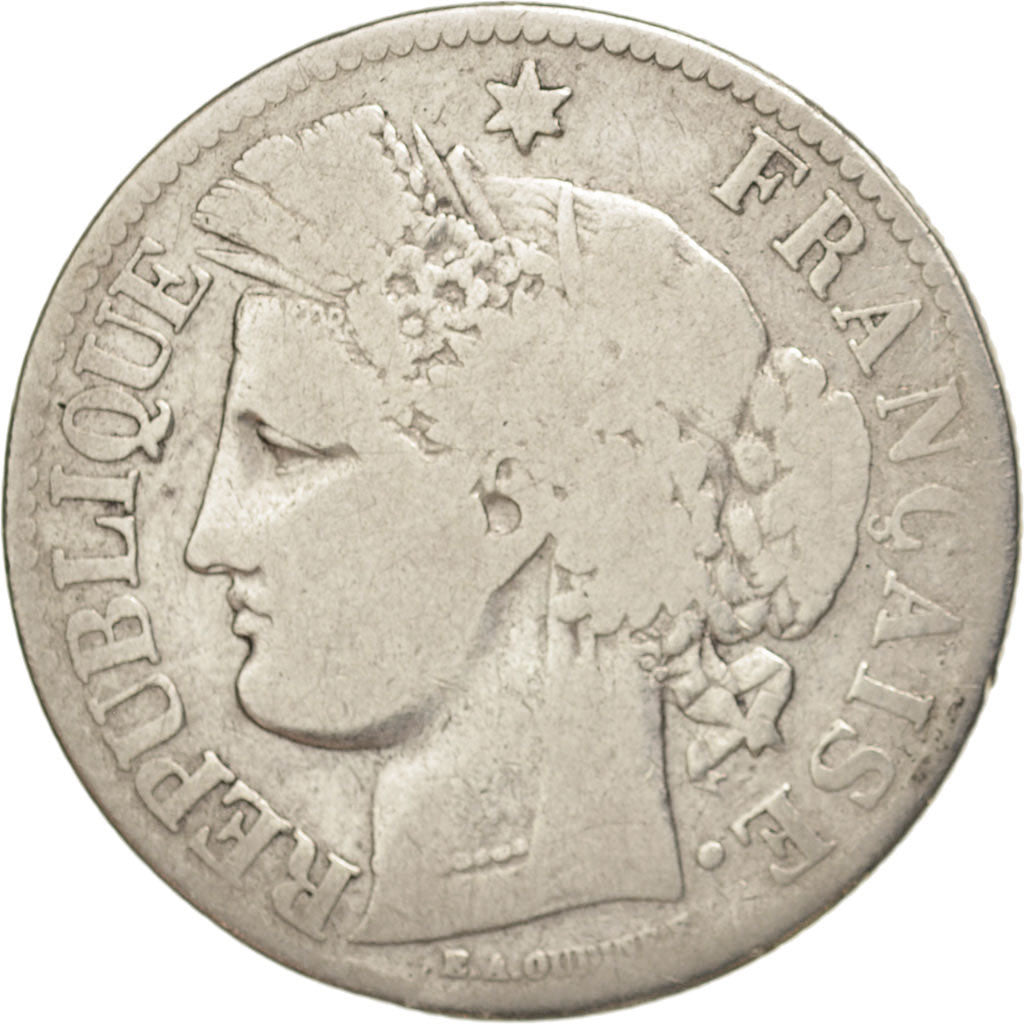 Francia, Cérès, 2 Francs, 1871, Paris, B+, Argento, KM:817.1, Gadoury:530
