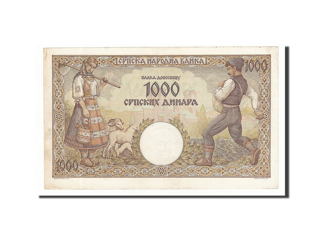 Banknote, Serbia, 1000 Dinara, 1942, 1942-05-01, AU(55-58)