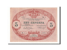 Montenegro, 5 Perpera, 1914, KM #17, 1914-07-25, AU(55-58), Hb.1