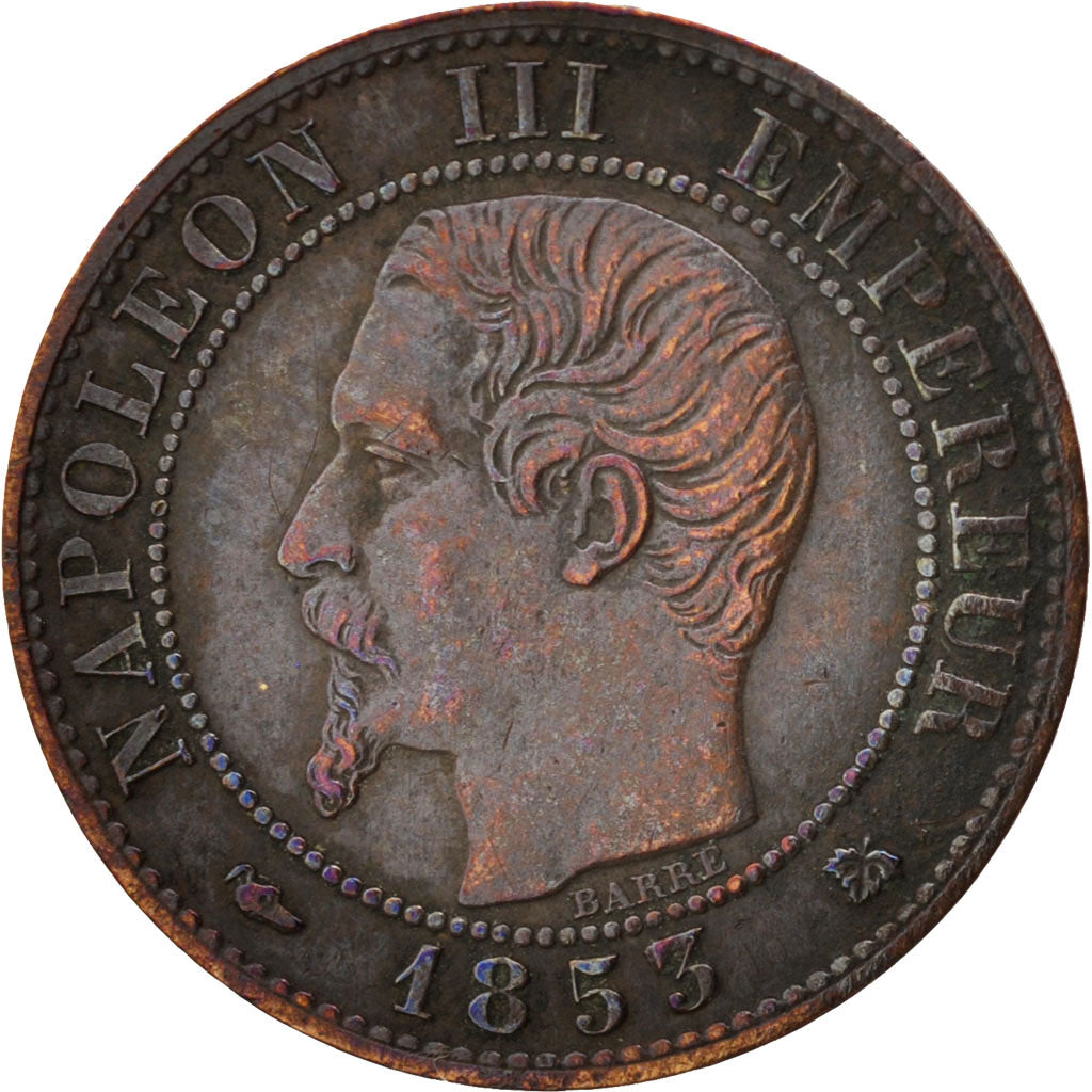 Francia, Napoleon III, Napoléon III, Centime, 1853, Bordeaux, BB, Bronzo, KM...