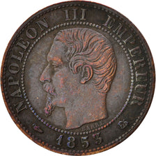 Francia, Napoleon III, Napoléon III, Centime, 1853, Bordeaux, BB, Bronzo, KM...