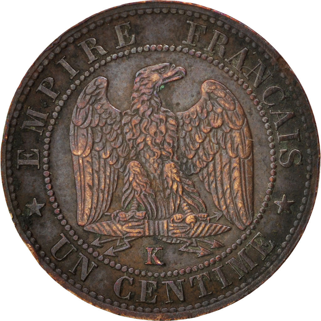 Francia, Napoleon III, Napoléon III, Centime, 1853, Bordeaux, BB, Bronzo, KM...
