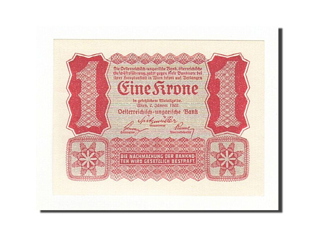 Banconote, Austria, 1 Krone, 1922, FDS