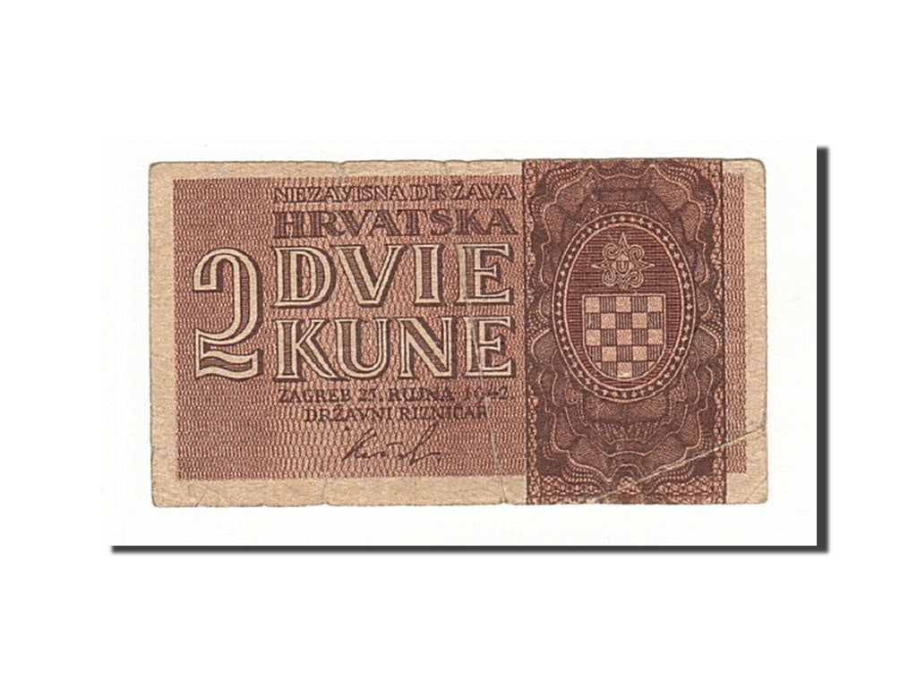 Croatia, 2 Kune, 1942, KM #8a, 1942-09-25, VF(20-25), Z184971