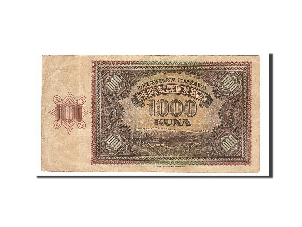 Croatia, 1000 Kuna, 1941, KM #4a, 1941-05-26, VF(30-35), G031666