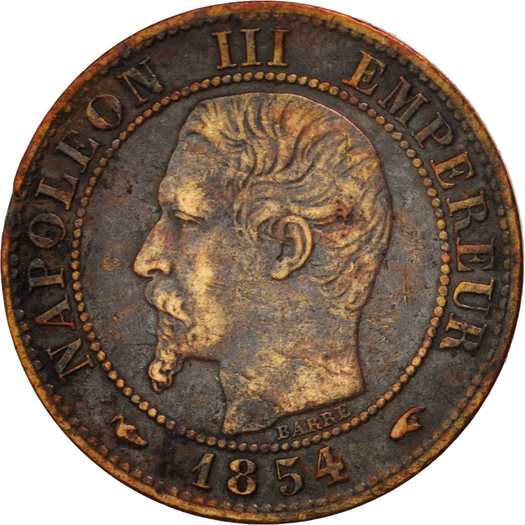 France, Napoleon III, Centime, 1854, Paris, VF(30-35), Bronze, KM 775.1