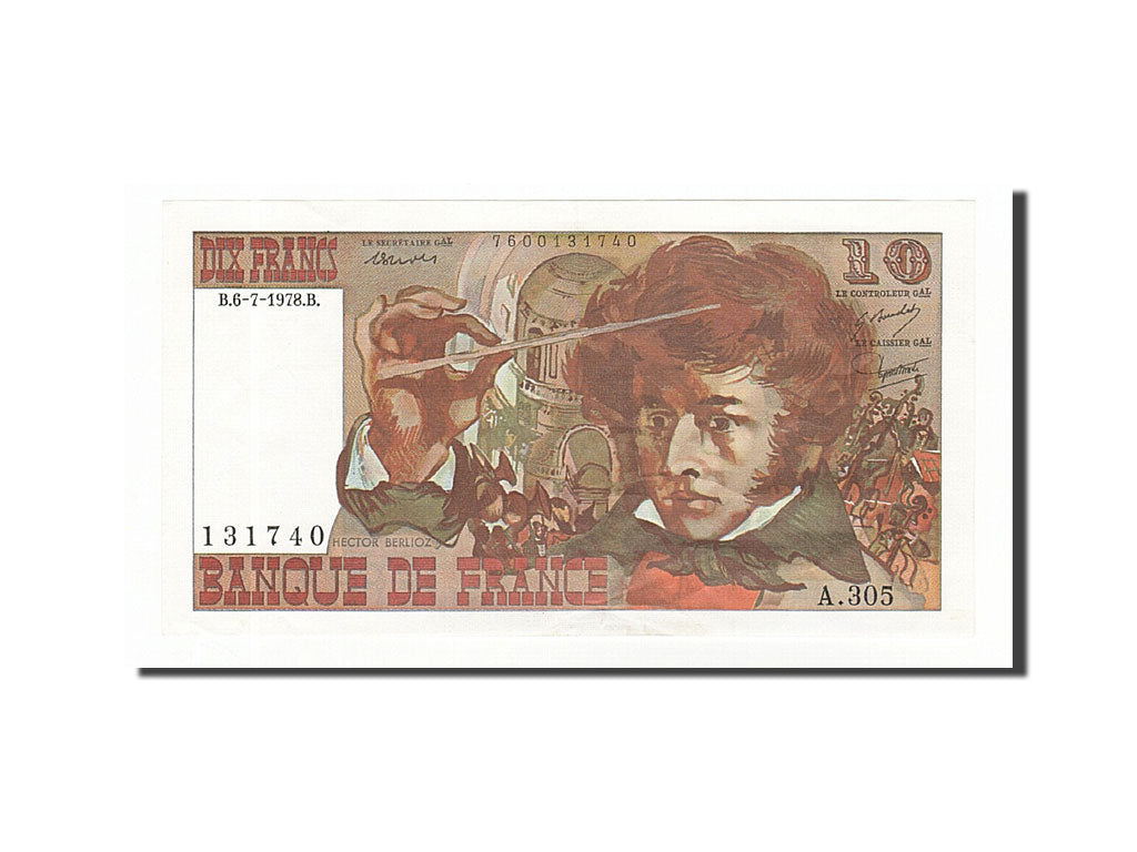 France, 10 Francs, 10 F 1972-1978 ''Berlioz'', 1978, KM #150c, 1978-07-06,...