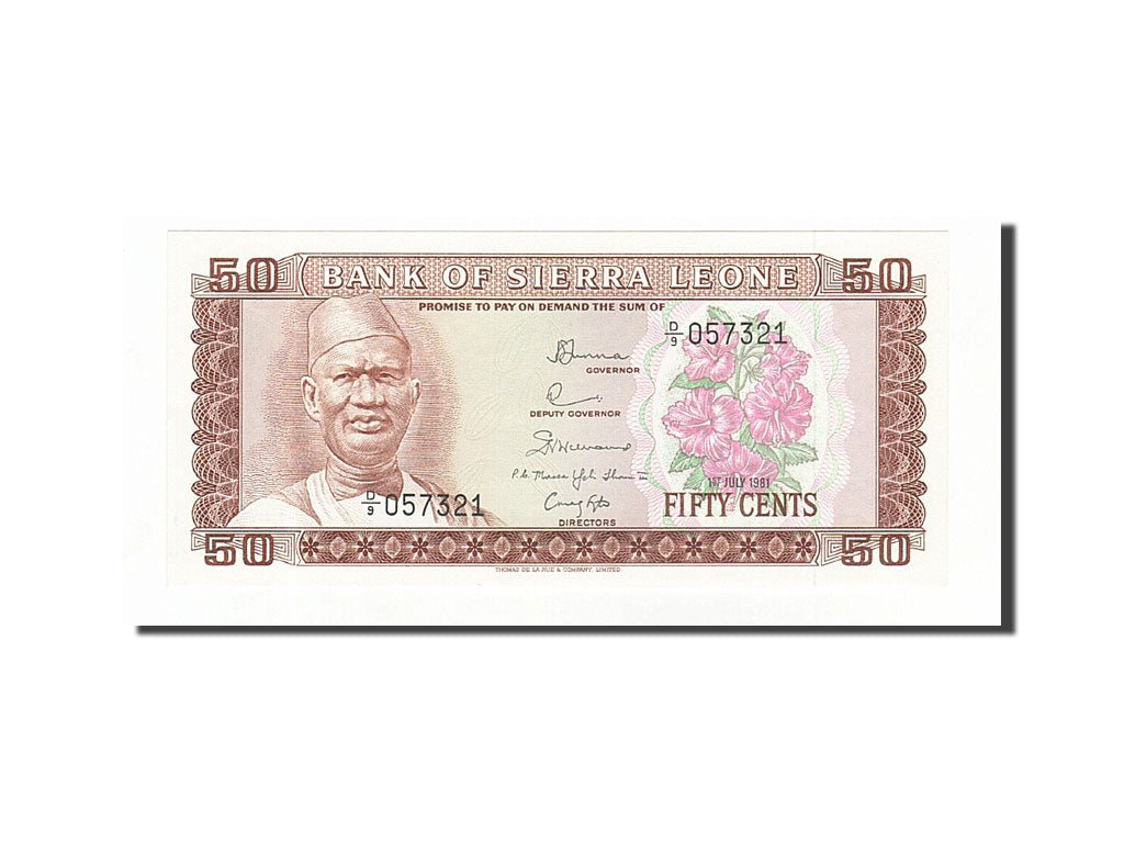 Sierra Leone, 50 Cents, 1981, KM #4d, 1981-07-01, UNC(65-70), D/9 057321