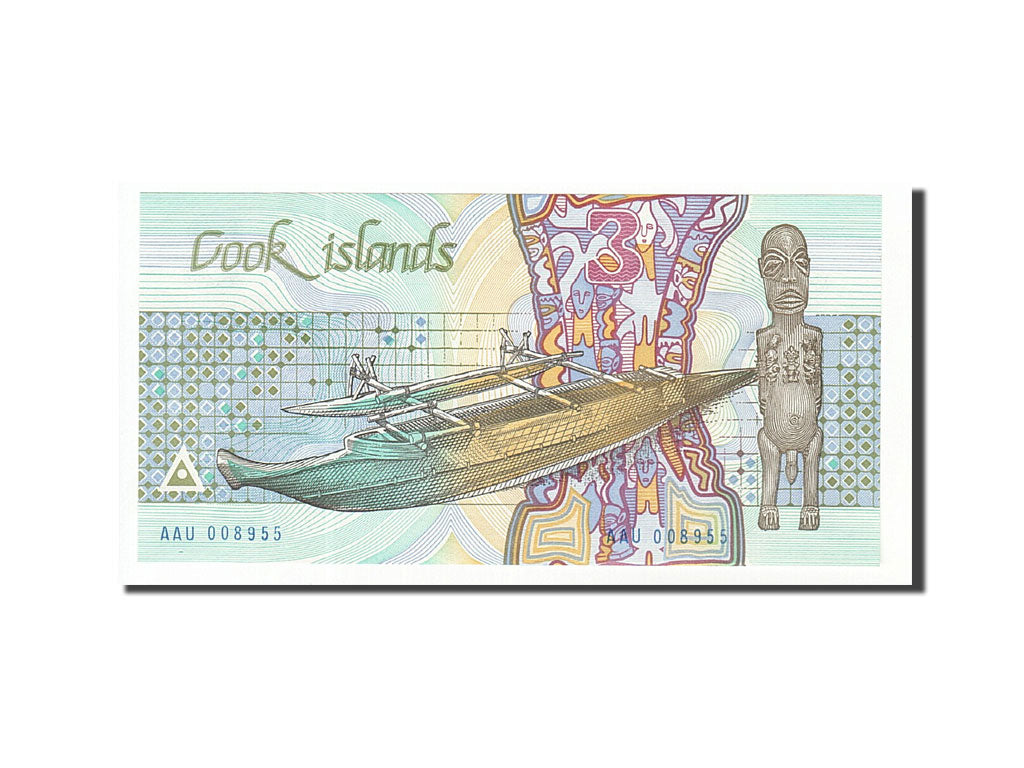 Cook Islands, 3 Dollars, 1987, KM #3a, UNC(65-70), AAU008955
