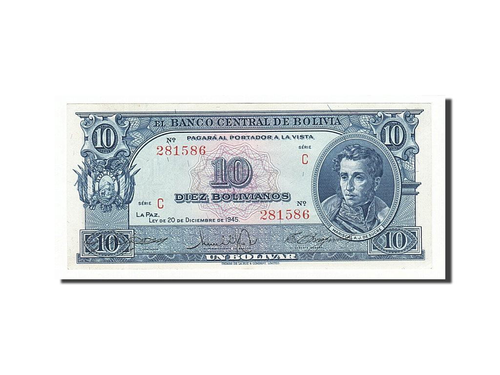 Bolivie, 10 Bolivianos type De Sucre