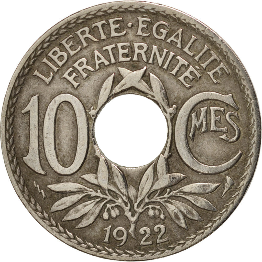 France, Lindauer, 10 Centimes, 1922, Poissy, EF(40-45), Copper-nickel, KM:866a