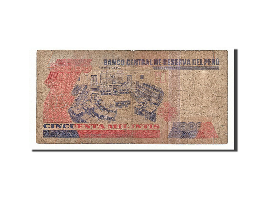 Peru, 50,000 Intis, 1988, KM #143, 1988-06-28, VG(8-10), A2062029C
