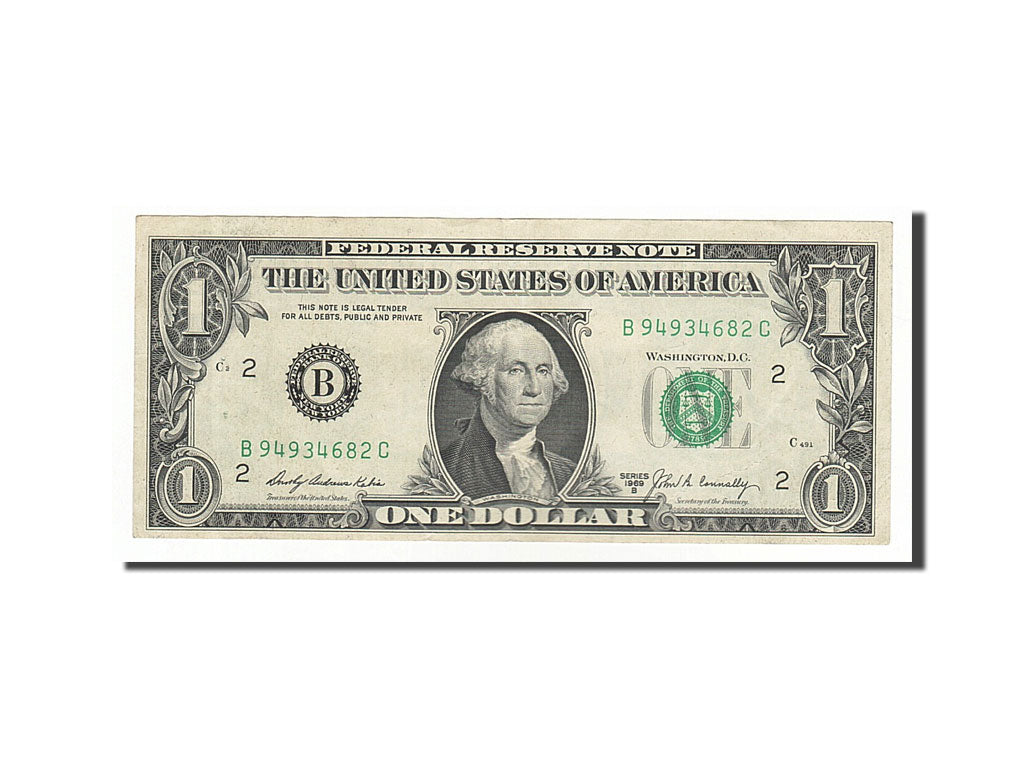 Etats-Unis, 1 Dollar Federal Reserve Note type Washington, 1969B, New-York
