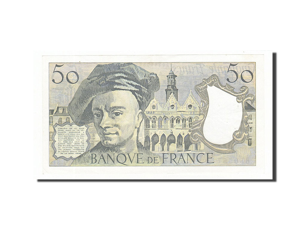 France, 50 Francs, 50 F 1976-1992 ''Quentin de La Tour'', 1988, KM #152d,...