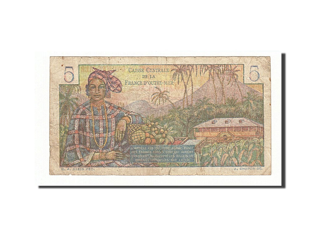 French Equatorial Africa, 5 Francs, 1947, KM #20B, VF(20-25), Y.16