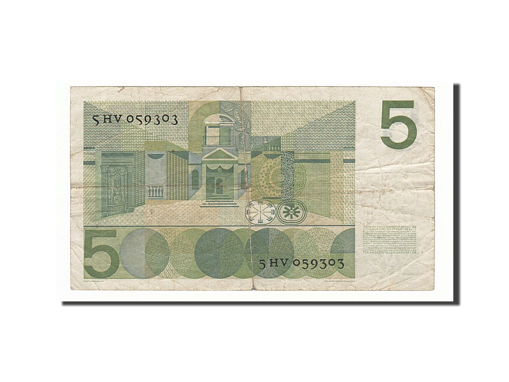 Netherlands, 5 Gulden, 1966, KM #90a, 1966-04-26, VF(20-25), 5HV059303