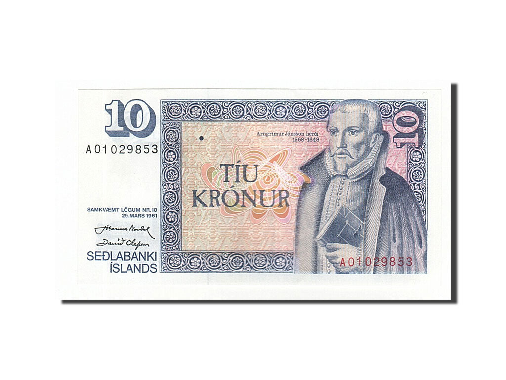 Banknote, Iceland, 10 Kronur, 1961, 1961-03-29, UNC(65-70)