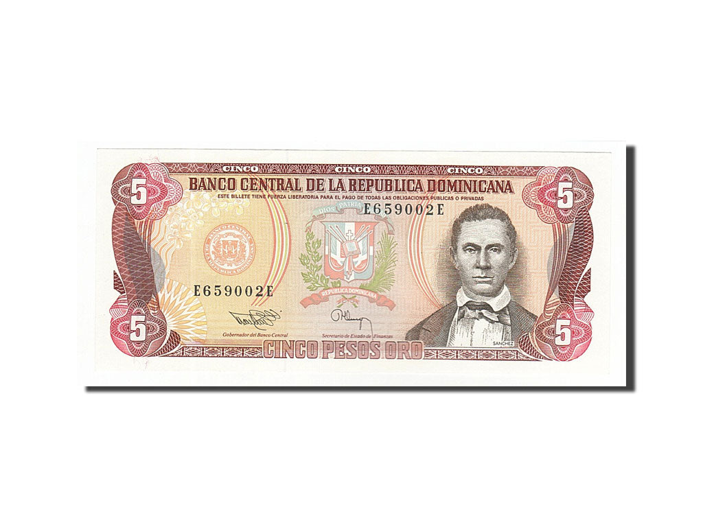 Dominican Republic, 5 Pesos Oro, 1993, KM #143a, UNC(65-70), E659002E