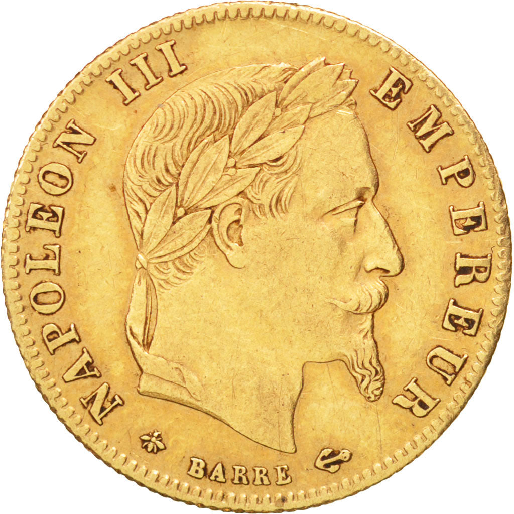 Francia, Napoleon III, Napoléon III, 5 Francs, 1867, Paris, BB, Oro, KM:803....