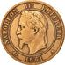 France, Napoleon III, 10 Centimes, 1861, Paris, VF(20-25), Bronze, KM 798.1