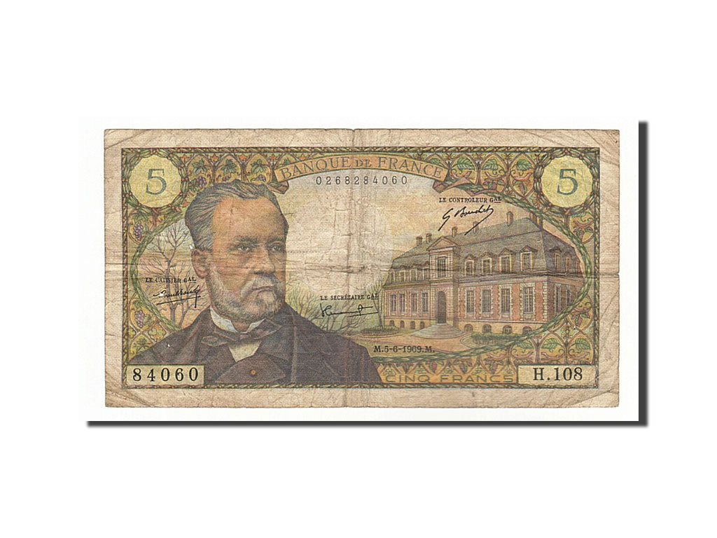 Billet, France, 5 Francs, 5 F 1966-1970 ''Pasteur'', 1969, 1969-06-05, TB