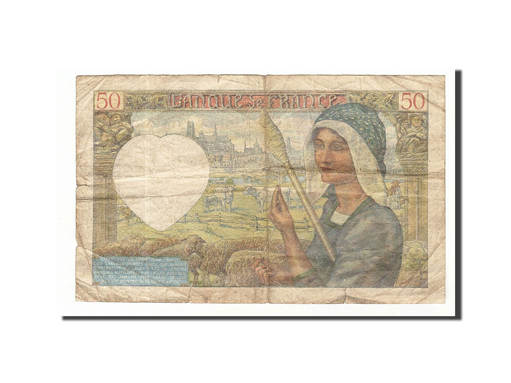 Geldschein, Frankreich, 50 Francs, 50 F 1940-1942 ''Jacques Coeur'', 1941